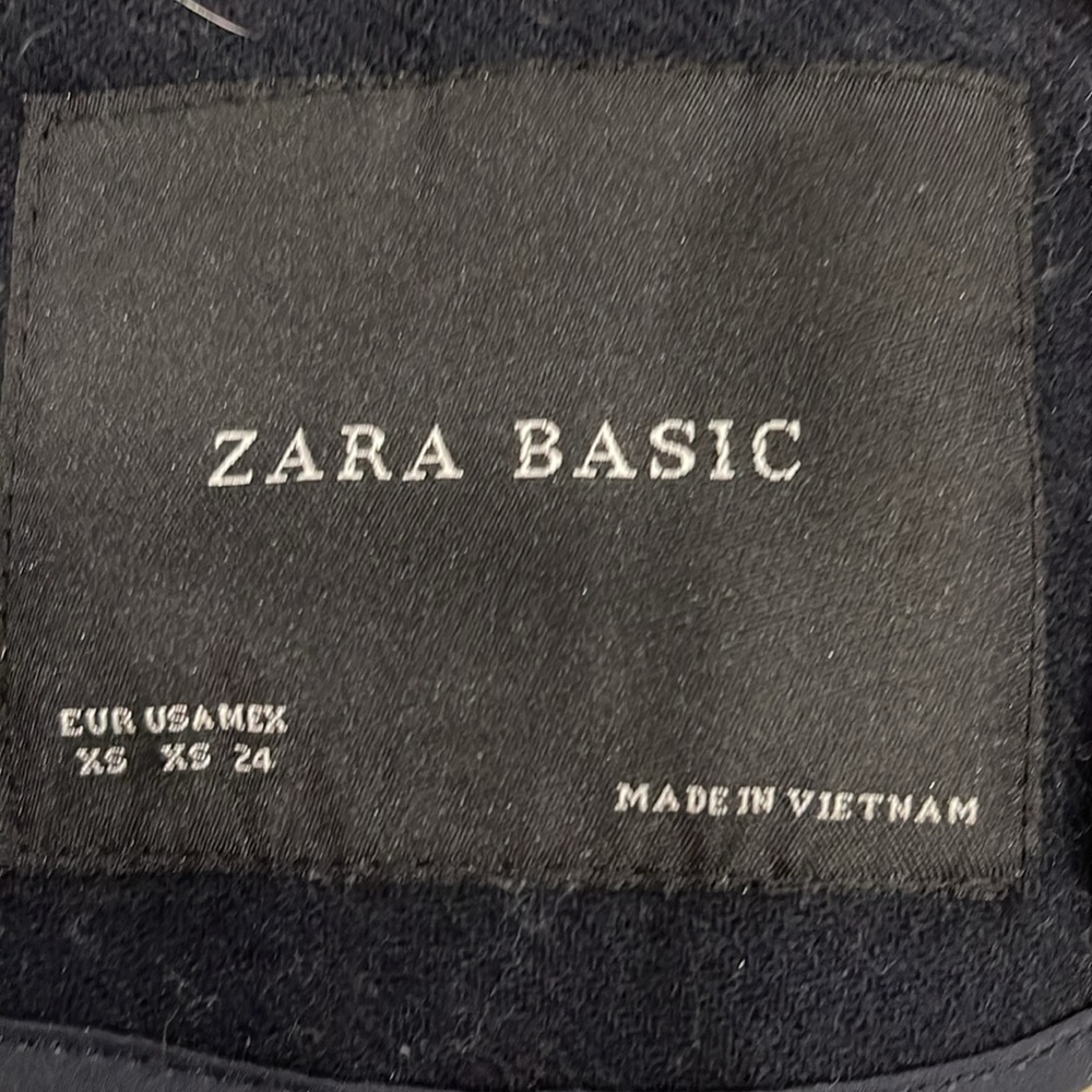 Zara Basic Navy Shearling Hooded Jacket - image 3